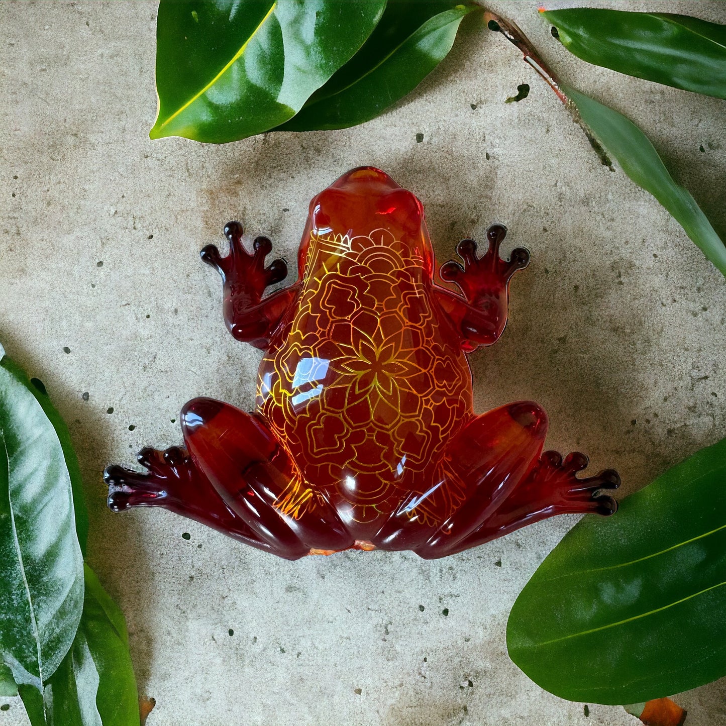 Frosch Orange-Rot mit Hologramm Motiv