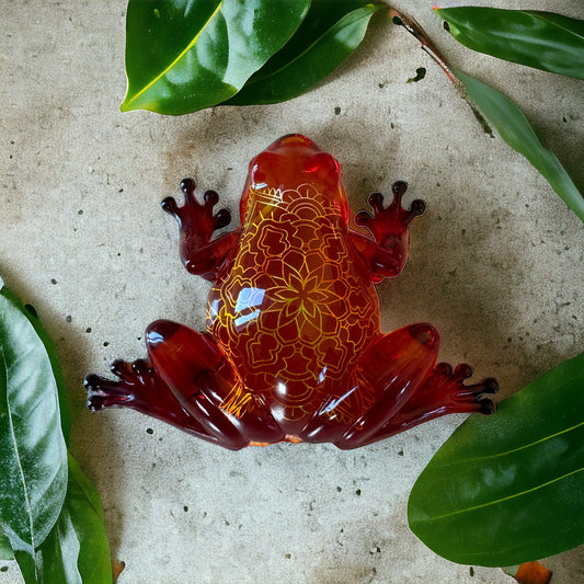 Frosch Orange-Rot mit Hologramm Motiv